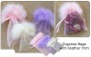 organza bag with feather