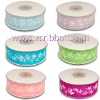 1"(25mm) organza ribbons with printed butterfly