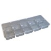 10-compartment plastic gray cake tray