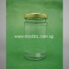 120ml Clear Round Glass Jar w/ Gold Metal Cap