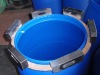 125L open top circular blue plastic bucket
