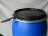 125L open top plastic bucket with black cover