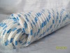 16-strand white with blue braided rope