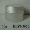 30g frost glass cosmetic bottle with silver cap