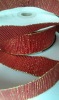 35mm width red rib metalic ribbon(gold and red interphase)