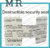 Custom Brittle security seal sticker,keep original