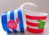 Custom Printed Ice Cream Paper Cups with Clear Dome Lid