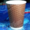Disposable hot tea embossed paper mug cup