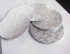 Round silver foil embossed cake boards