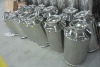 Stainless steel milk can with fittings