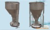 Stainless steel slope material barrels