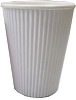 White Ribbed Paper Cup