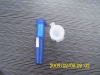 blue and clear hinged-lid vials