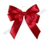 burgundy satin ribbon bow with elastic ring, red wine bottle bow, bow with elastic loop, 4 loop neck decorative bow