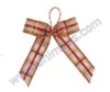 checked ribbon gift wrap organza bow with elastic loop 25mm,christmas promotion bottleneck decoration