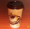 disposable double wall paper cup with lid
