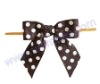 dots-printed twist tie bow,pre-tied grosgrain ribbon bow