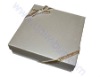 gold elastic decorative bow for gift box make of stretch satin ribbon