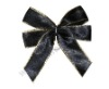 gold metallic edge satin ribbon butterfly bow with elastic loop