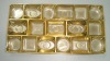 gold plate pvc tray for chocolate with cavities