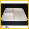 High Quality 3 Compartments Pulp Paper Tray for Food&Fruit
