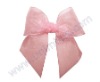 pink organza bows,pre-tied sheer bowknot