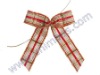 plaid ribbon bow,pretied christmas decoration