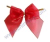 pre tied sheer bows with twist tie of gold edge organza ribbon