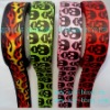 printed ribbons with impressive skulls and flame