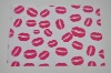 printed silk paper with red lips