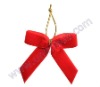 red butterfly velvet ribbon bow with gold metallic elastic loop,holiday promotion bottle decoration,holiday trim
