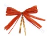 red natural raffia bow