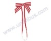 red polyester matte elastic stretch strap with stripe ribbon bow,jar deocrative bowknot for promotion