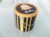 round tin gift bucket with handle and lid