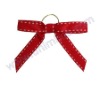 saddle stitch grosgrain ribbon gift packaging bow with elastic stretch loop,striped band decoration