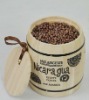 wooden coffee bean barrel